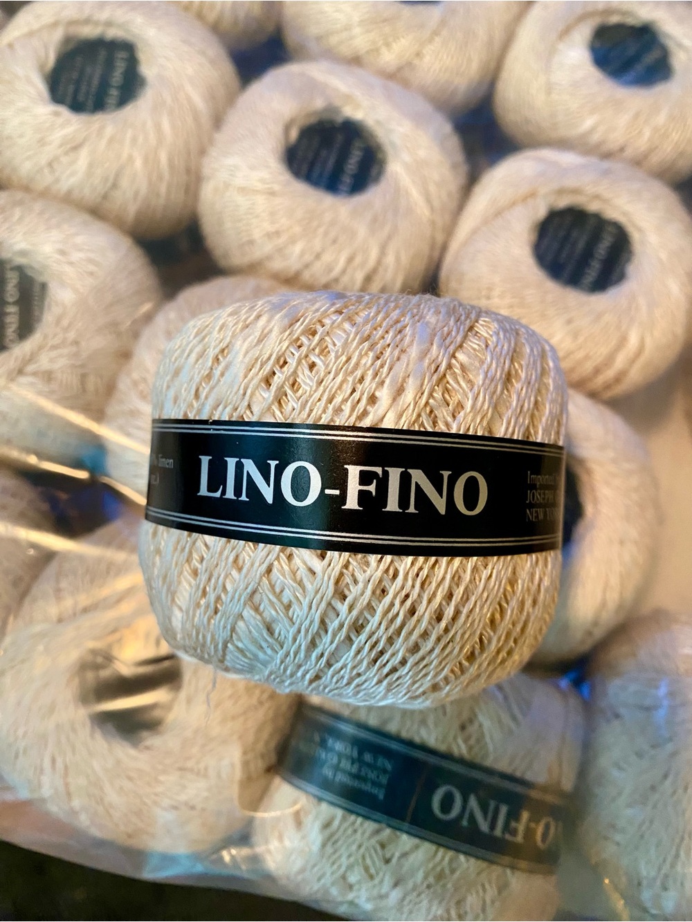 Lino-fino Cream Linen Crochet Yarn Bulk Pack made in Switzerland.